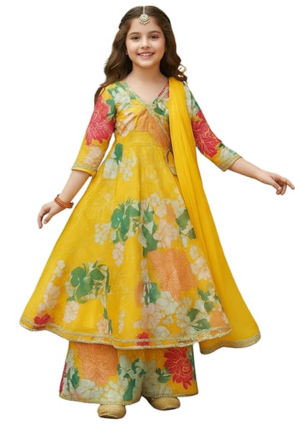Naixa Girls Rayon Fabric Floral Printed